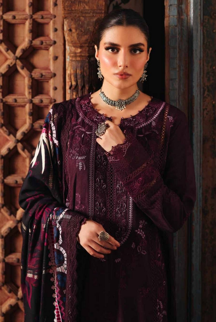 3 Piece Stitched Embroidered Jacquard Suits Collection By Nureh Maya Linen - 07