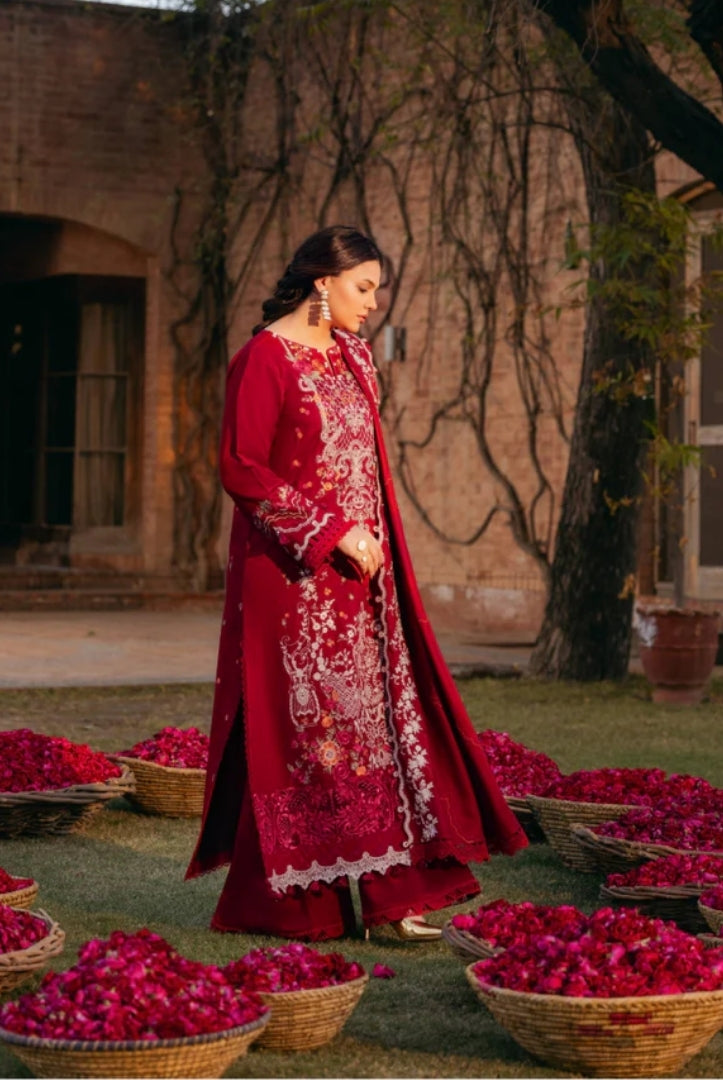 3 Piece Stitched Luxury Winter Suits Collection'24 By Manara - SURKHAB