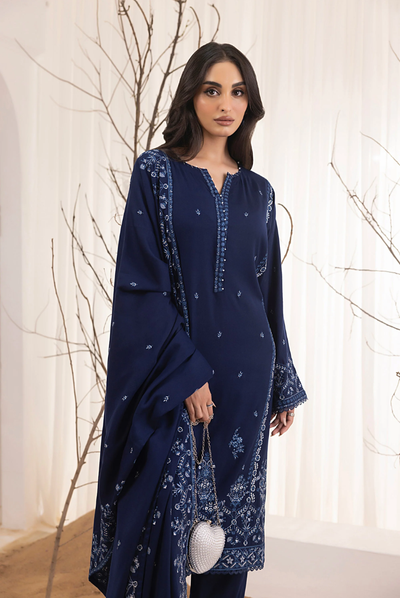 3 Piece Stitched Embroidered Cashmi Wool With Lakhany Winter Embriodered Shawl collection 06