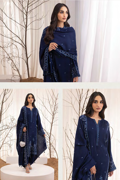 3 Piece Stitched Embroidered Cashmi Wool With Lakhany Winter Embriodered Shawl collection 06