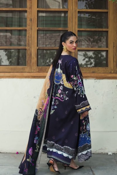 3 Piece Stitched Qalamkar Qprint'25 QW# 04 (A) ALLAN