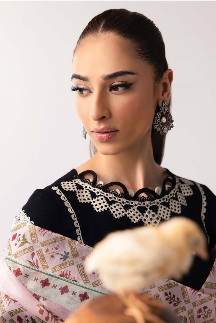 3 Piece Stitched Luxury Suits From Qalamkar Basic Pret'25 Collection - MAHIRA