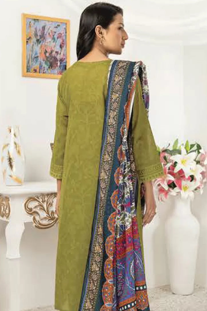 3 Piece Stitched Suit By Limelight - OLIVE GREEN