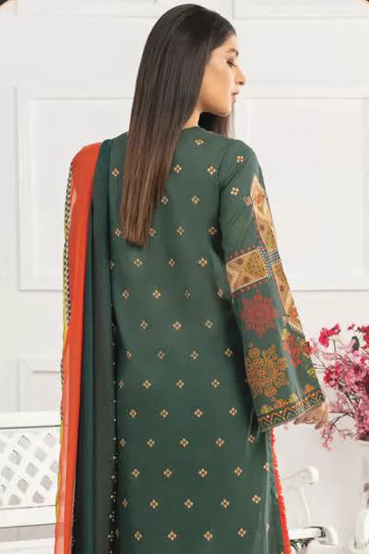 3 Piece Stitched Suit By Limelight - GREEN