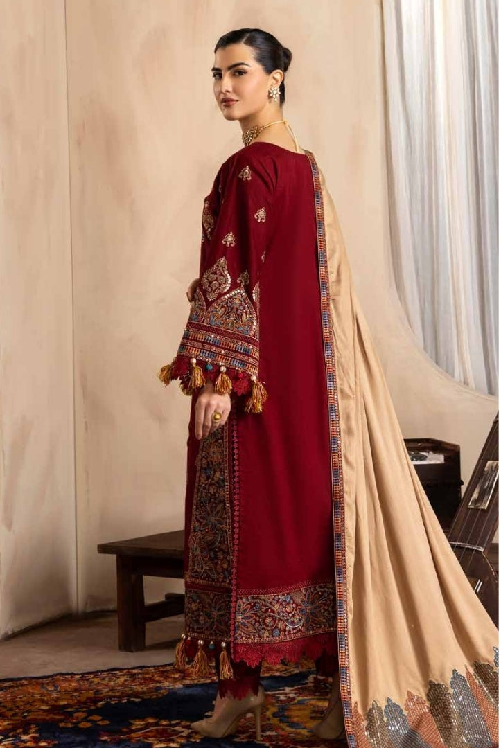 3 Piece Stitched Luxury Embroidered Winter Collection By Eshaisha - 08