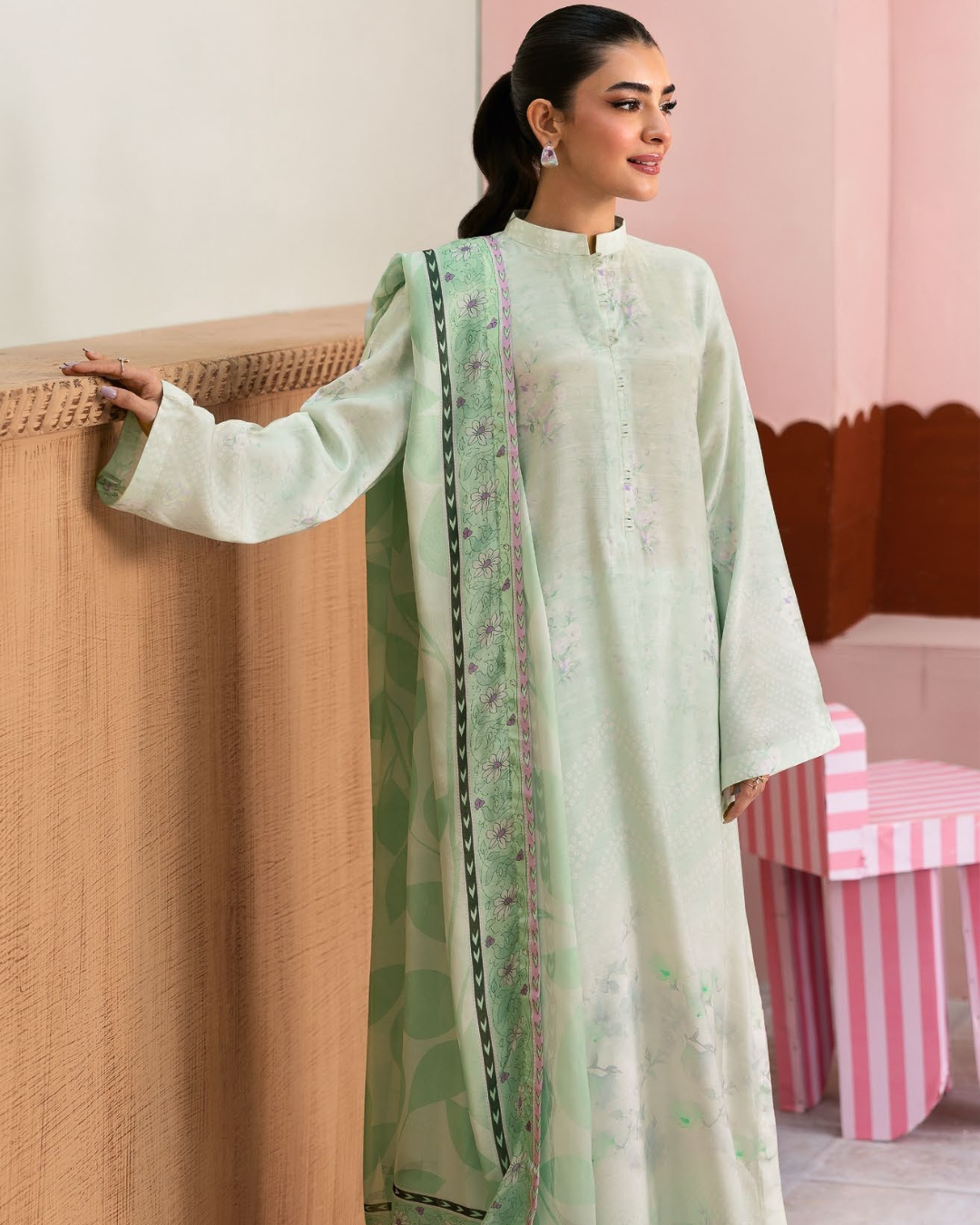 3 Piece Stitched Digital Printed Lawn Basics Rawsilk From AFSANAH AR-108