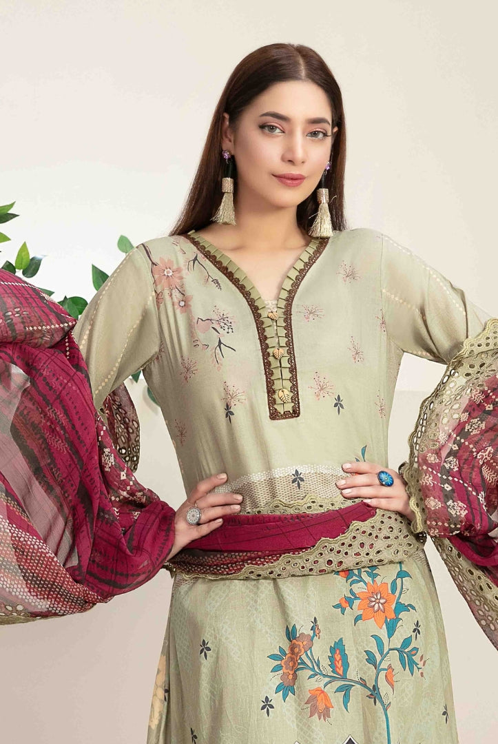 3Piece Stitched Suit By Tawakkal Raina - 08