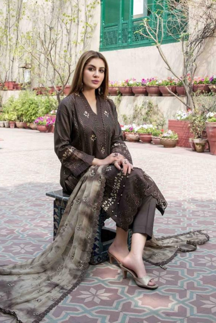 3 Piece Stitched Embroidered Jacquard Lawn Suit From Tawakkal Tradition of Love - 08