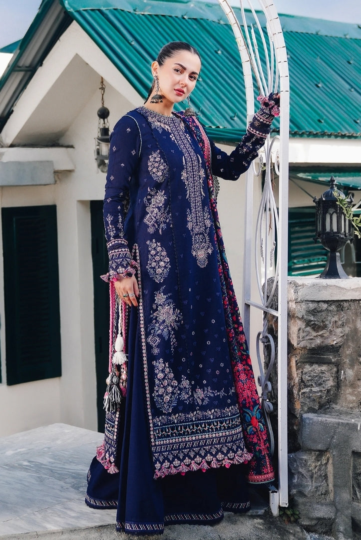 3 Piece Stitched Luxury Winter Shawl Suits Collection'24 By Hussain Rehar - BARQ
