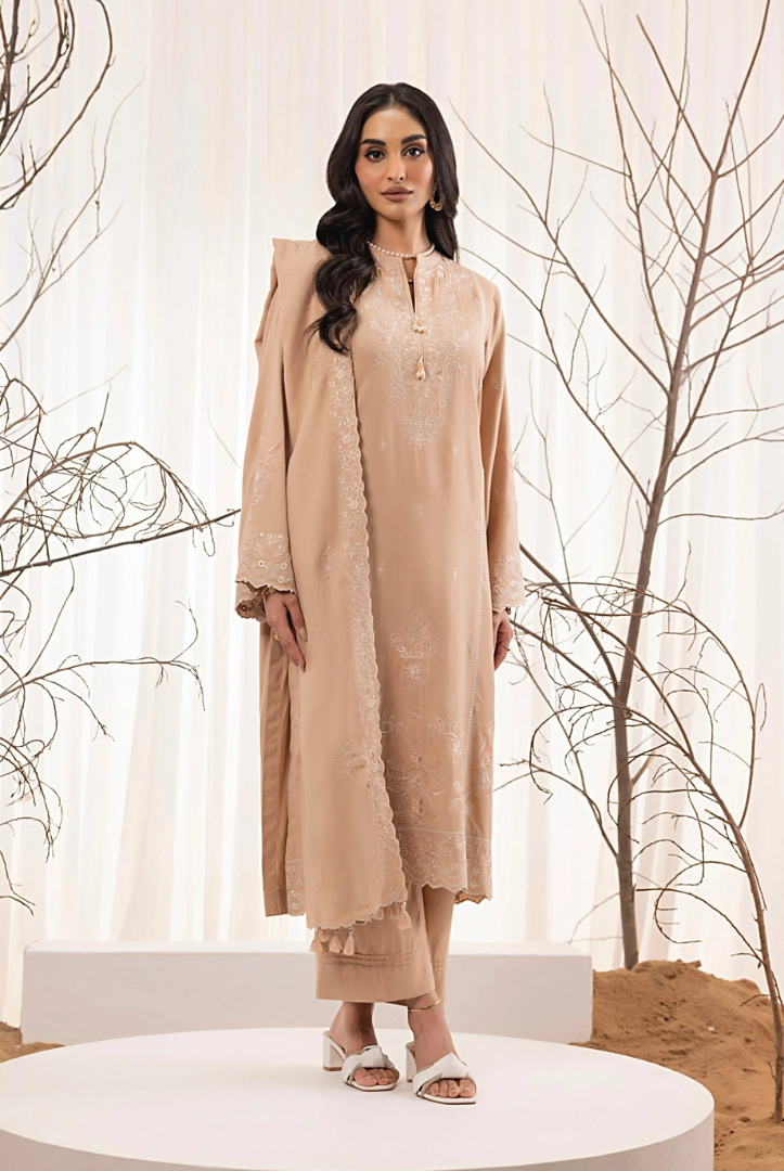 3 Piece Stitched Embroidered Cashmi Wool With Lakhany Winter Embriodered Shawl collection 07