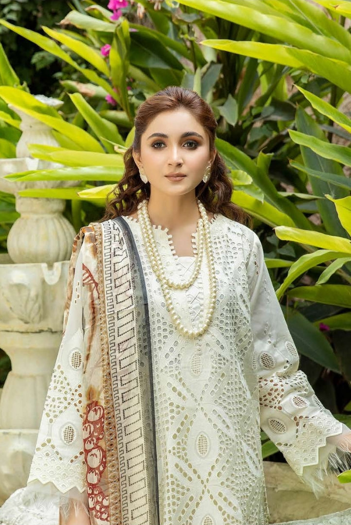 4 Piece Stitched Chikankari Lawn Suit By Johra Camila - 08
