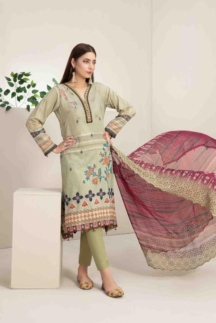 3Piece Stitched Suit By Tawakkal Raina - 08