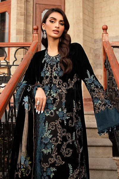 3 Piece Stitched Embroidered Velvet Suit From Maria.B Winter Luxe'24 Collection - 08