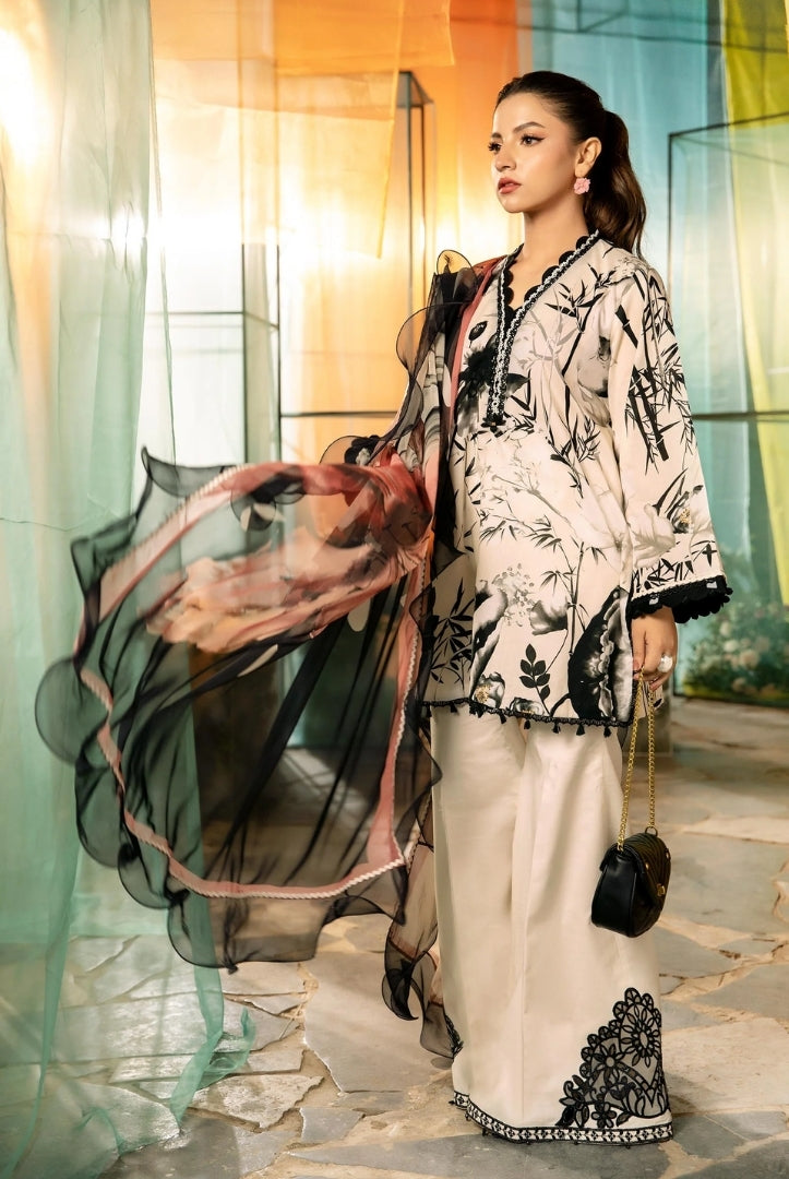 3 Piece Stitched Embroidered Suit From M.Basics By Maria.B Lawn Vol'1 Collection - 08