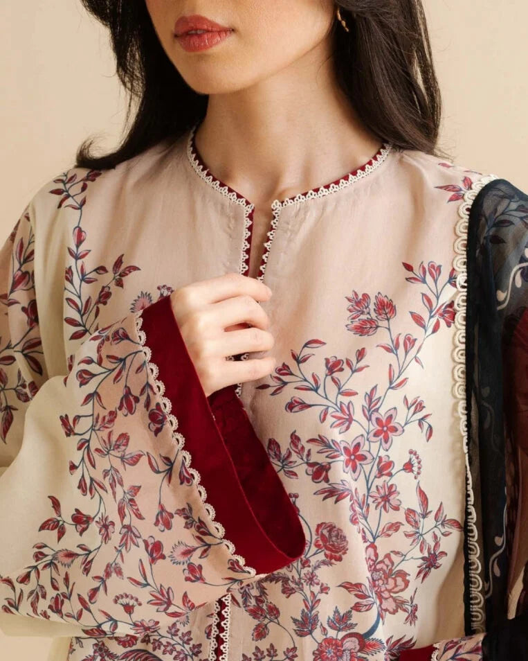 Coco Prints Drop Two By Zara Shahjahan 3 Piece Stitched Suit - 08