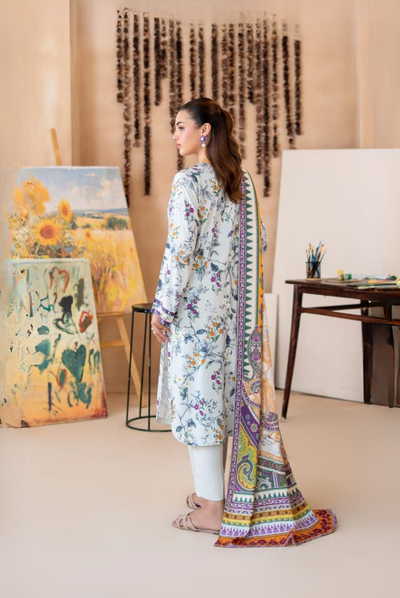 3 Piece Stitched Digital Printed Winter Linen From MALHAR EDIT'25 |  VOL 01 - 08