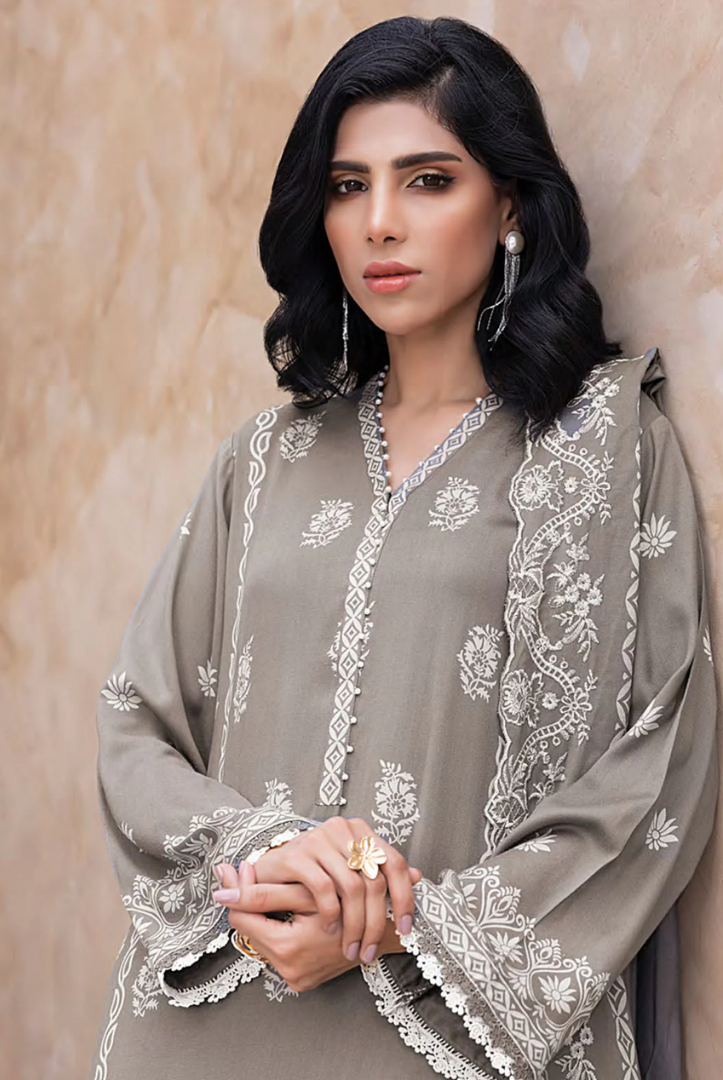 3 Piece Stitched Winter Essentials By LSM Lakhany Embroidered Cashmi Wool LG-UB-0210-B