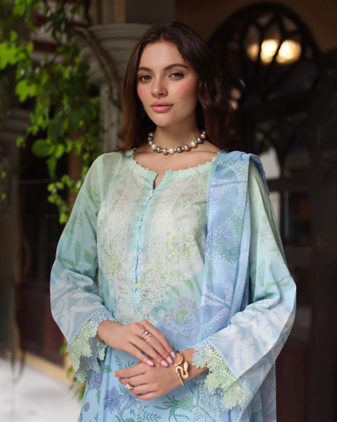 3 Piece Stitched Embroidered Chikankari Lawn Suits from Aafreen By Riaz Arts - 01