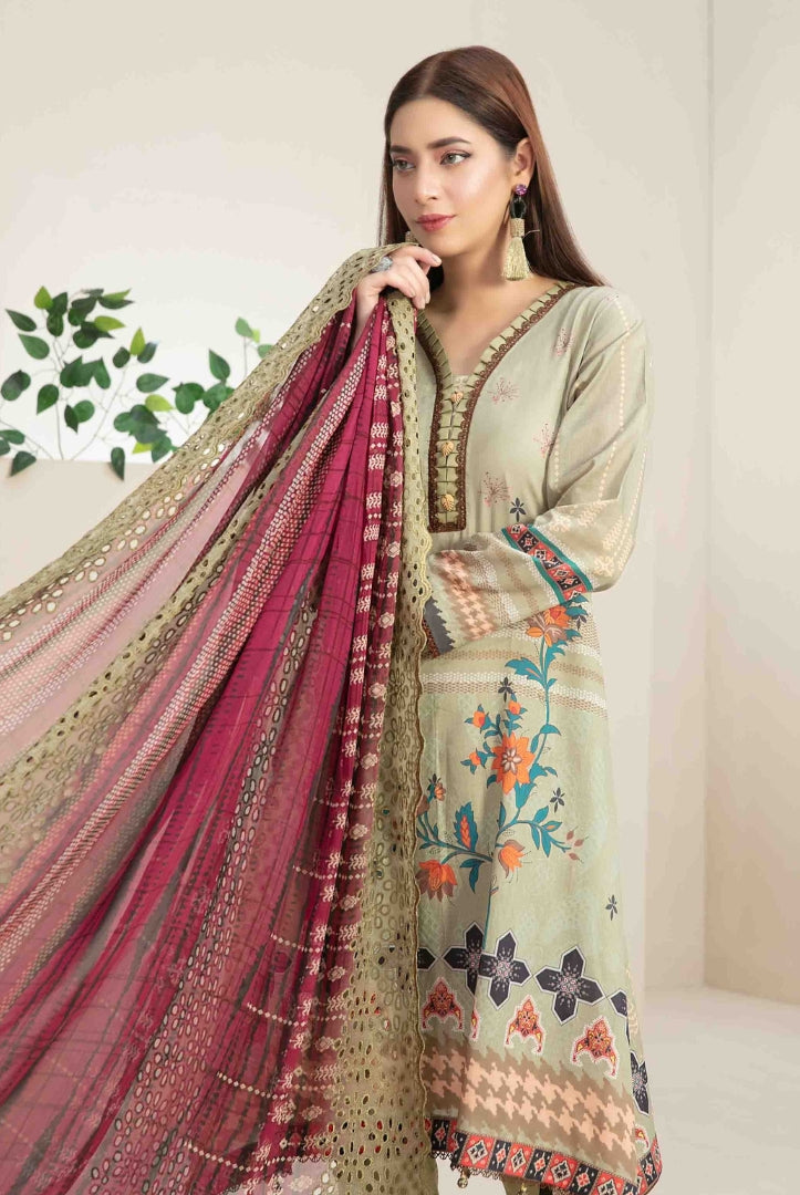 3Piece Stitched Suit By Tawakkal Raina - 08