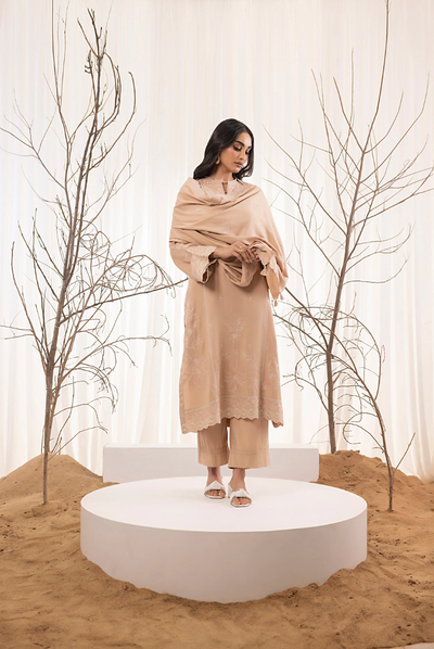 3 Piece Stitched Embroidered Cashmi Wool With Lakhany Winter Embriodered Shawl collection 07