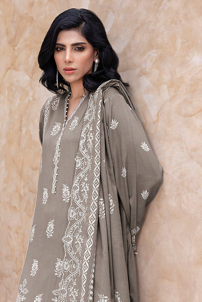 3 Piece Stitched Winter Essentials By LSM Lakhany Embroidered Cashmi Wool LG-UB-0210-B