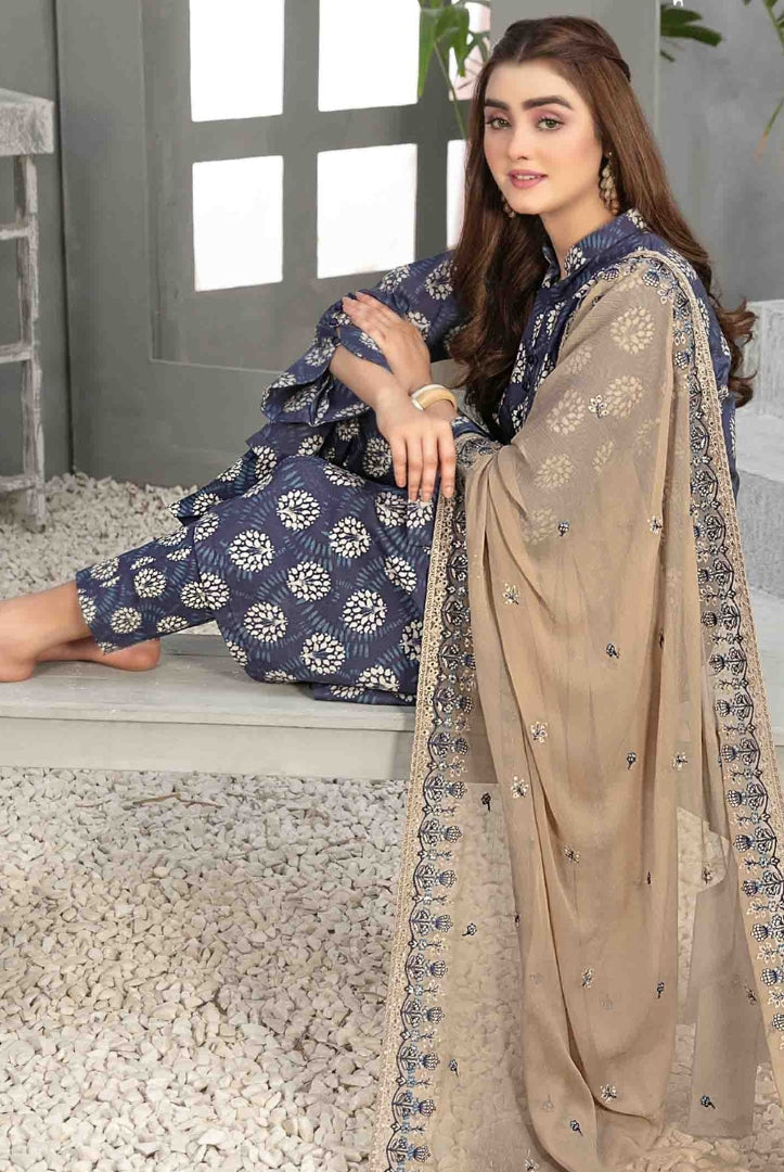 3Piece Stitched Suit By Tawakkal Zaira - 08