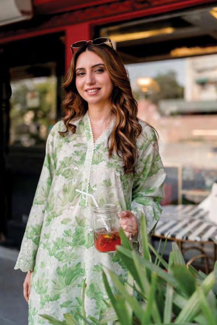 02 Piece Stitched Cambric Embroidered Suit By Lakhany Brunch - 08