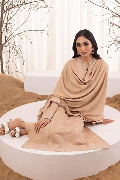 3 Piece Stitched Embroidered Cashmi Wool With Lakhany Winter Embriodered Shawl collection 07