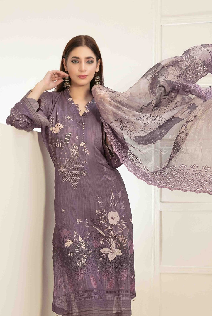 3Piece Stitched Suit By Tawakkal Raina - 09