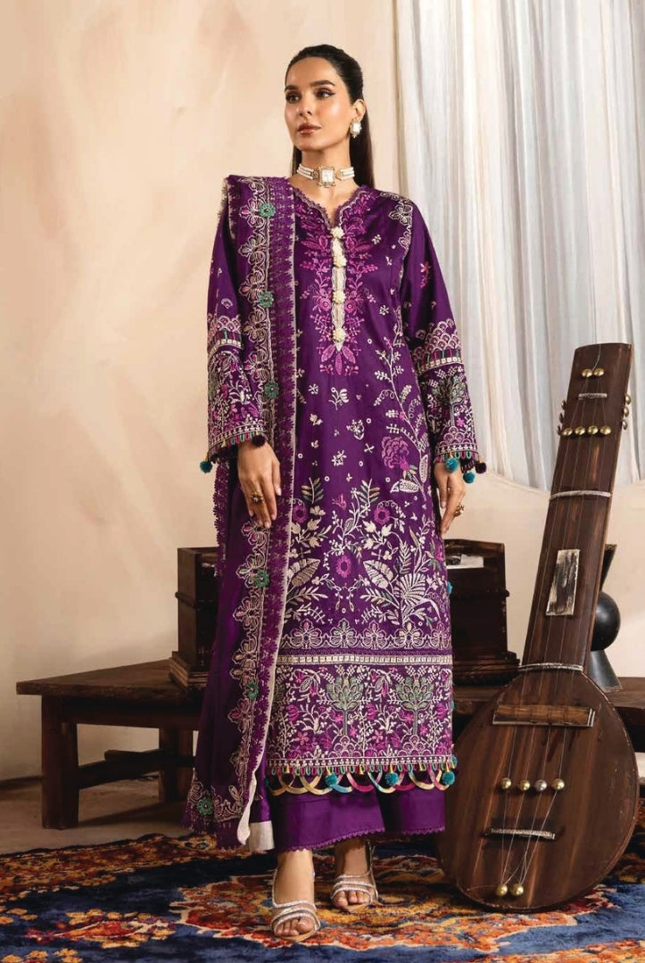 3 Piece Stitched Luxury Embroidered Winter Collection By Eshaisha - 09
