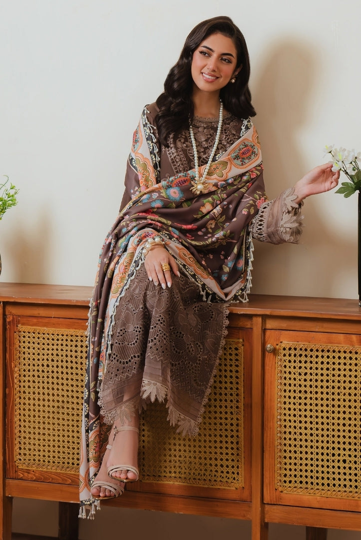 3 Pc Stitched Embroidered Khaddar Winter Collection'24 From Stella By Mahnur - MEHRUNISA