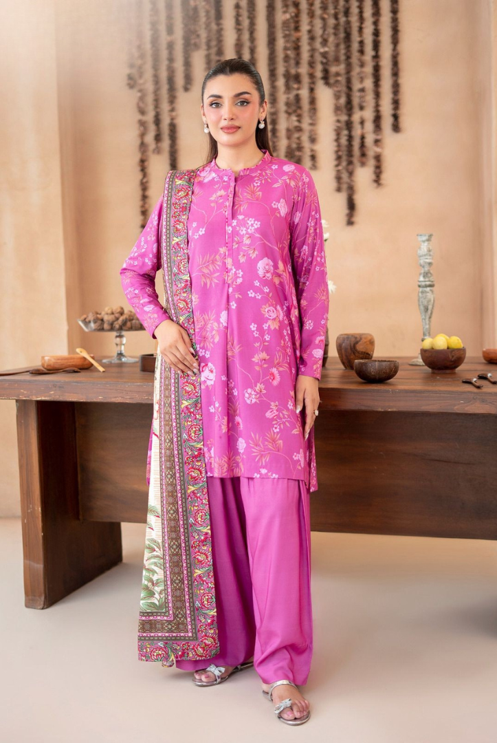 3 Piece Stitched Digital Printed Winter Linen From MALHAR EDIT'25 |  VOL 01 - 09