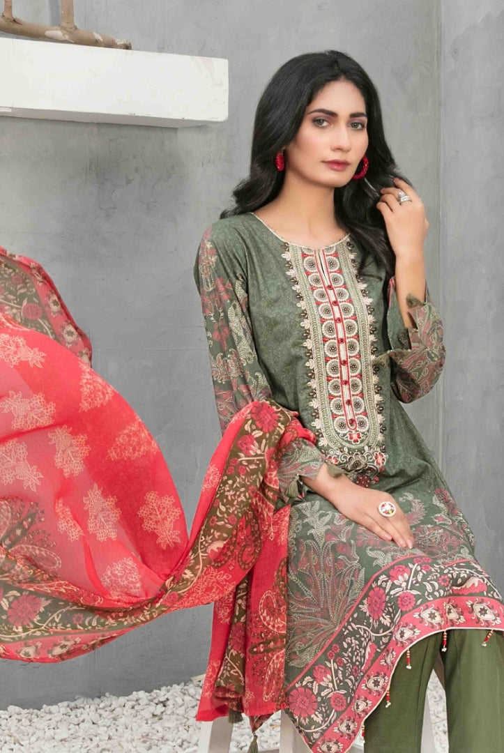 3Piece Stitched Suit By Tawakkal Devina - 09