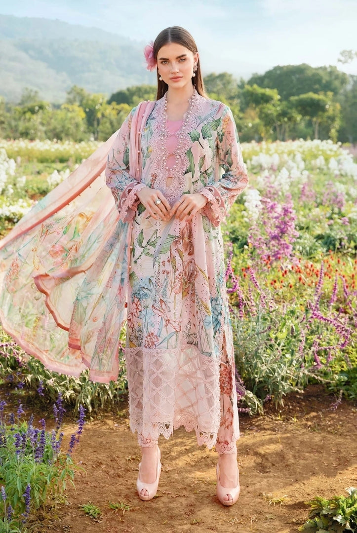3 Piece Stitched Printed Lawn Suit From Maria.B M.Prints Spring Summer'25 Collection - 09