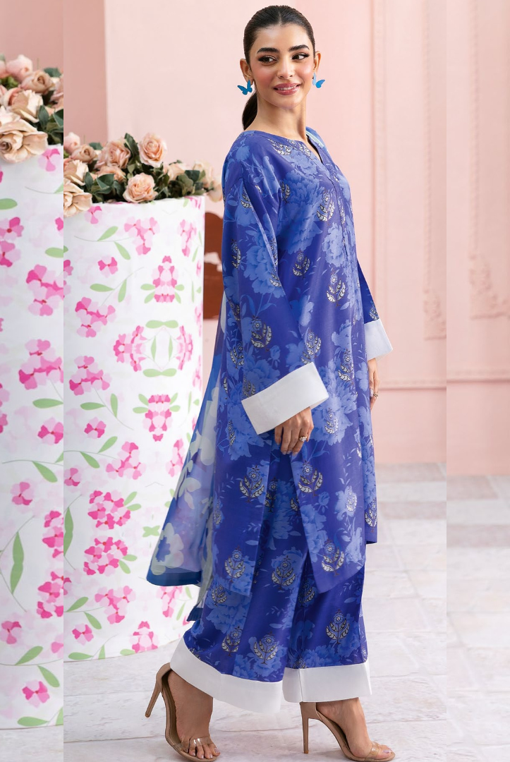 3 Piece Stitched Digital printed Lawn Basics Rawsilk From AFSANAH AR-109