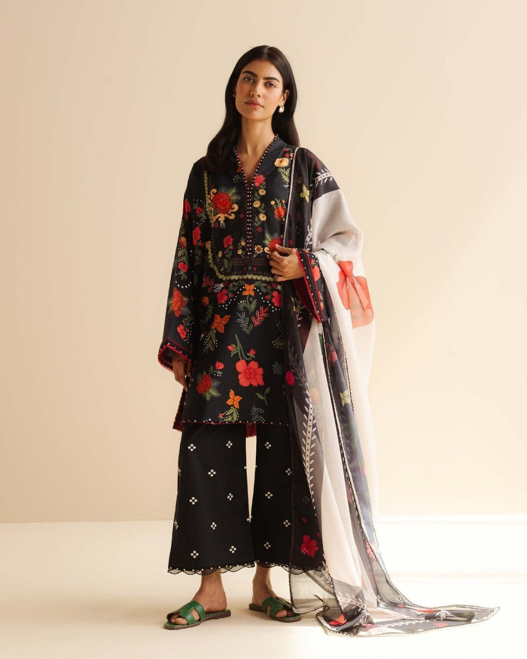 Coco Prints Drop Two By Zara Shahjahan 3 Piece Stitched Suit - 09