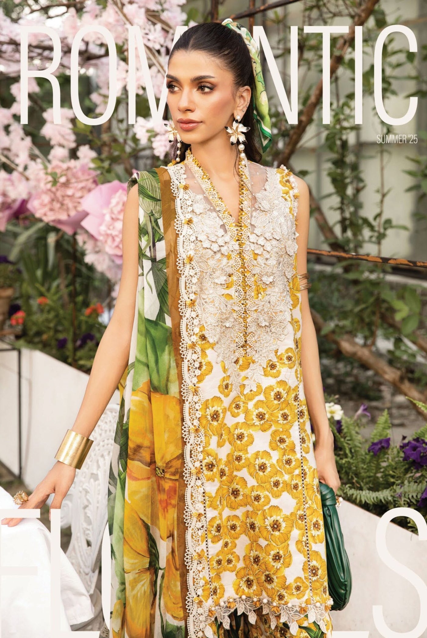 3 Piece Stitched Embroidered Lawn Suit From Maria.B By M.Prints Eid Edit Collection'25 - 09