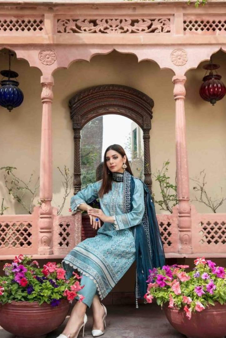 3 Piece Stitched Embroidered Jacquard Lawn Suit From Tawakkal Tradition of Love - 09