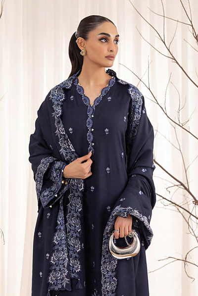 3 Piece Stitched Embroidered Cashmi Wool With Lakhany Winter Embriodered Shawl collection 08