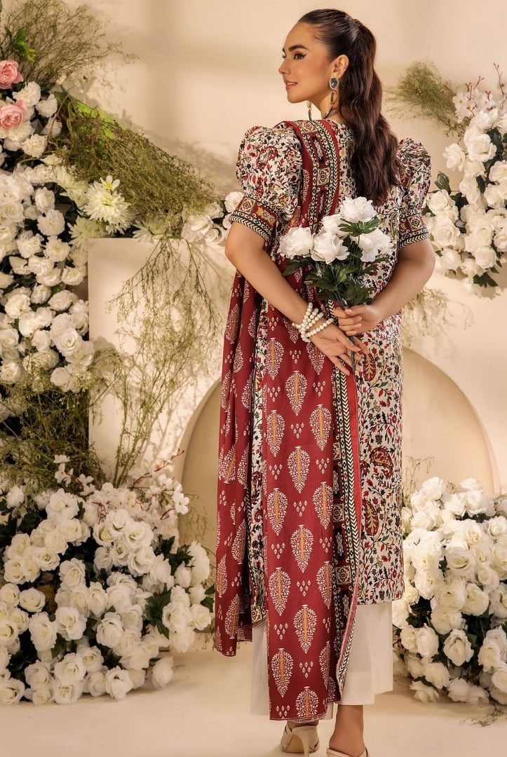 3 Piece Stitched Digital Printed Doria Cambric Suits From Safwa By Koka - 09