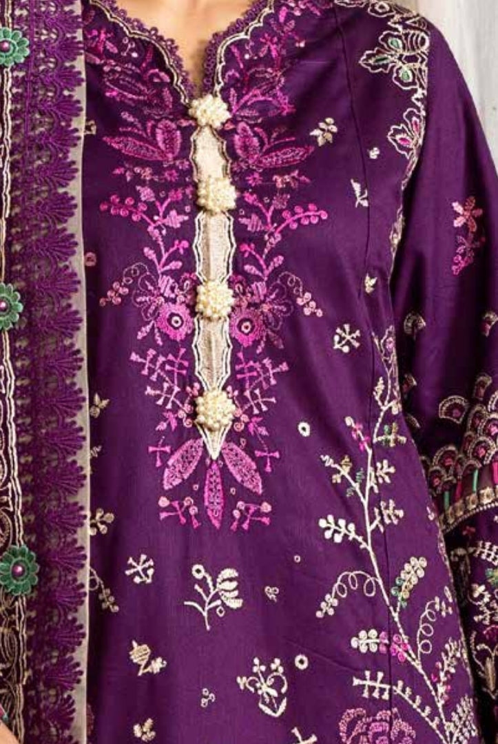 3 Piece Stitched Luxury Embroidered Winter Collection By Eshaisha - 09