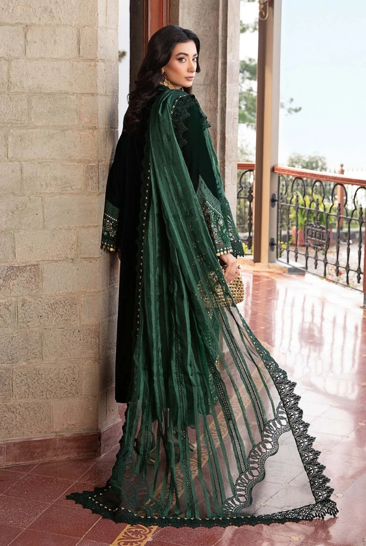 3 Piece Stitched Embroidered Velvet Suit From Maria.B Winter Luxe'24 Collection - 09