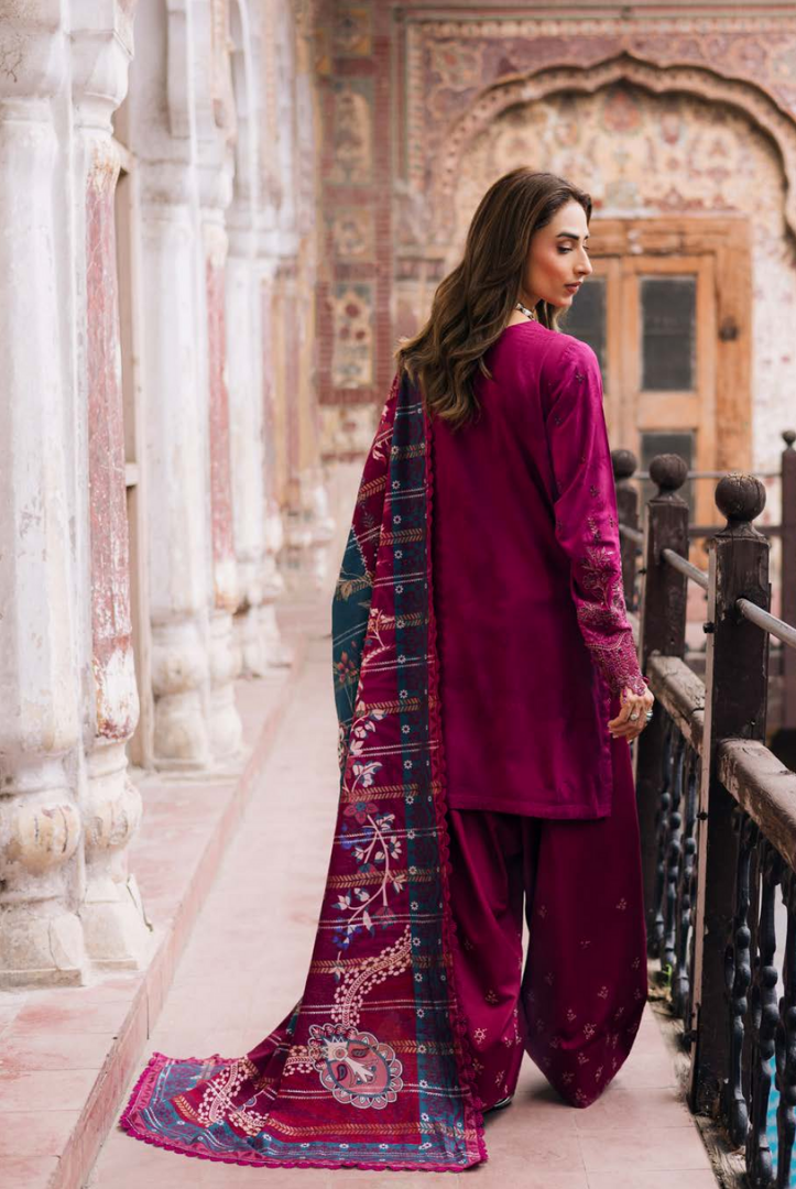 3 Piece Stitched Maya by Nureh Embroidered Self Linen Jacquard NU25MYA - NW-100