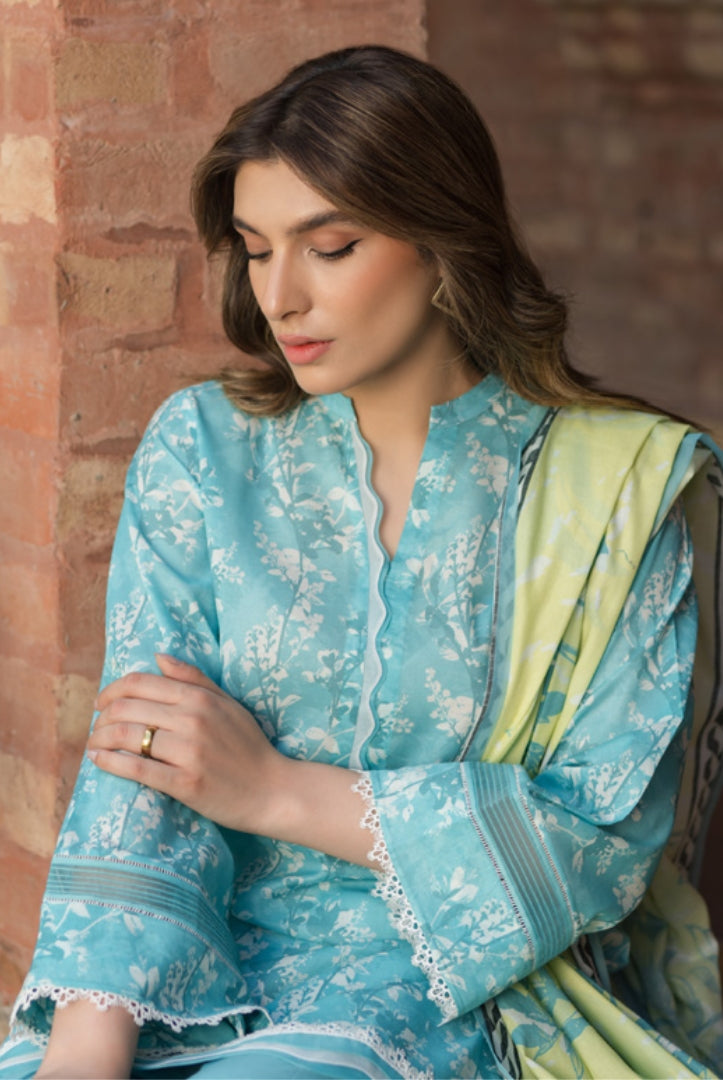 3 Piece Digital Printed Stitched Lawn Suit | Spring Summer'24 Collection By Sahar - 03