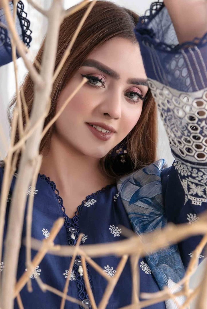 Eyana By Tawakkal Pret 3 Piece Stitched Schiffli Embroidered Lawn Suit - 03