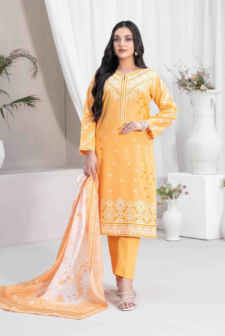 Lekeesha By Tawakkal Fabrics 3 Piece Stitched Embroidered Lawn Suit - 03