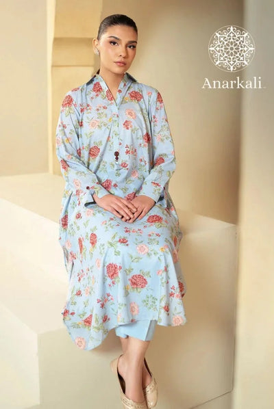 Cross Stitched Daily 2Piece Stitched Suit(Blue)