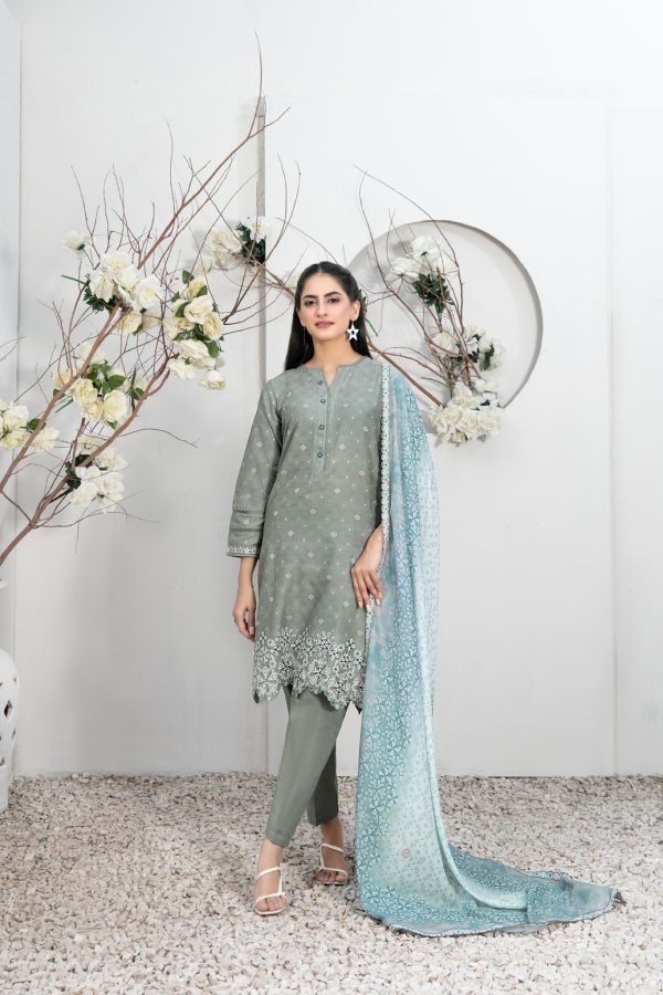 Tanzil By Tawakkal Pret 3 Piece Stitched Embroidered Lawn Suit - 01