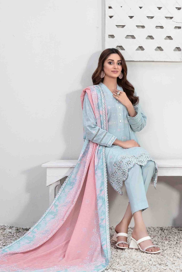 Tanzil By Tawakkal Pret 3 Piece Stitched Embroidered Lawn Suit - 04