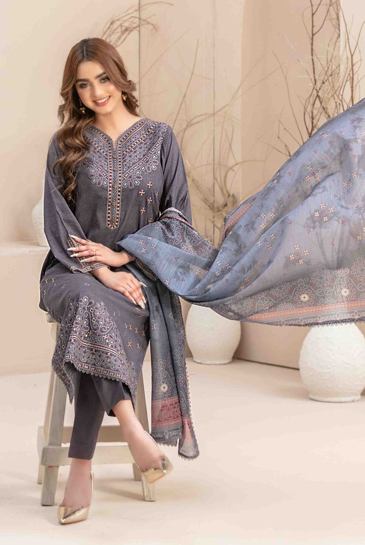 Mahlaa Vol'2 By Tawakkal Pret 3 Piece Stitched Embroidered Lawn Suit - 04